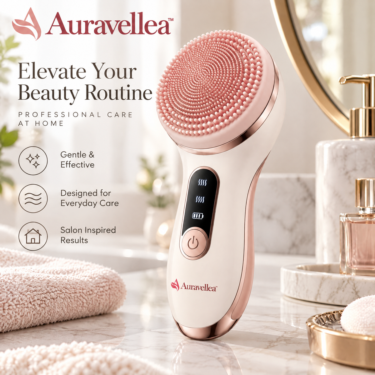 Auravellea™ Ultrasonic Facial Cleansing Device