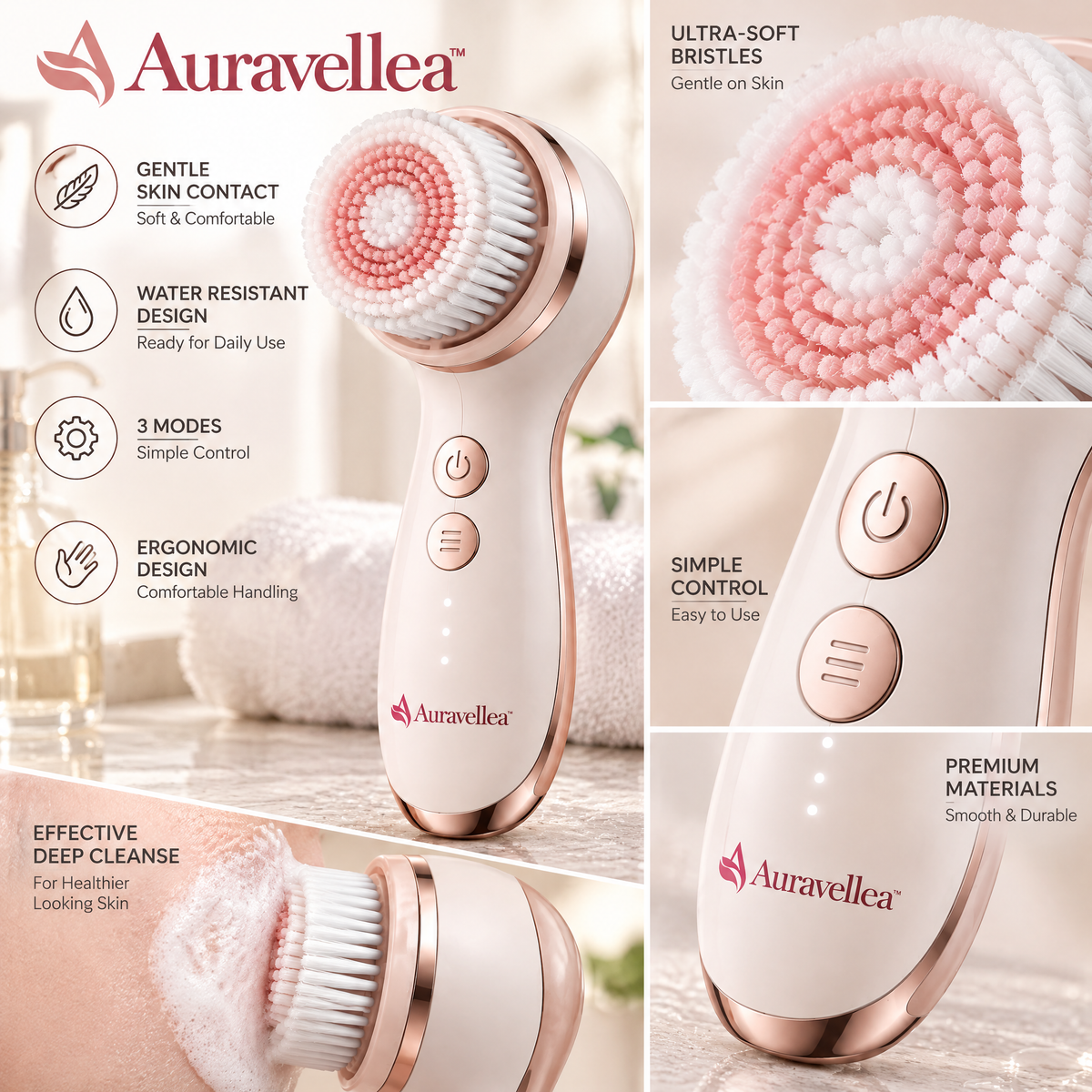 Auravellea™ Electric Facial Cleansing Brush