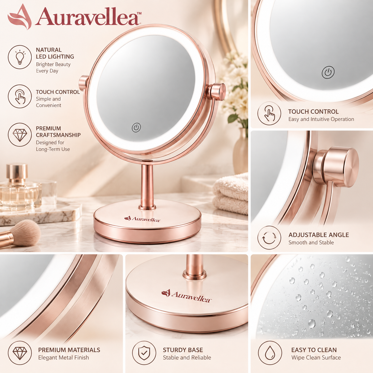 Auravellea™ Magnifying Makeup Mirror