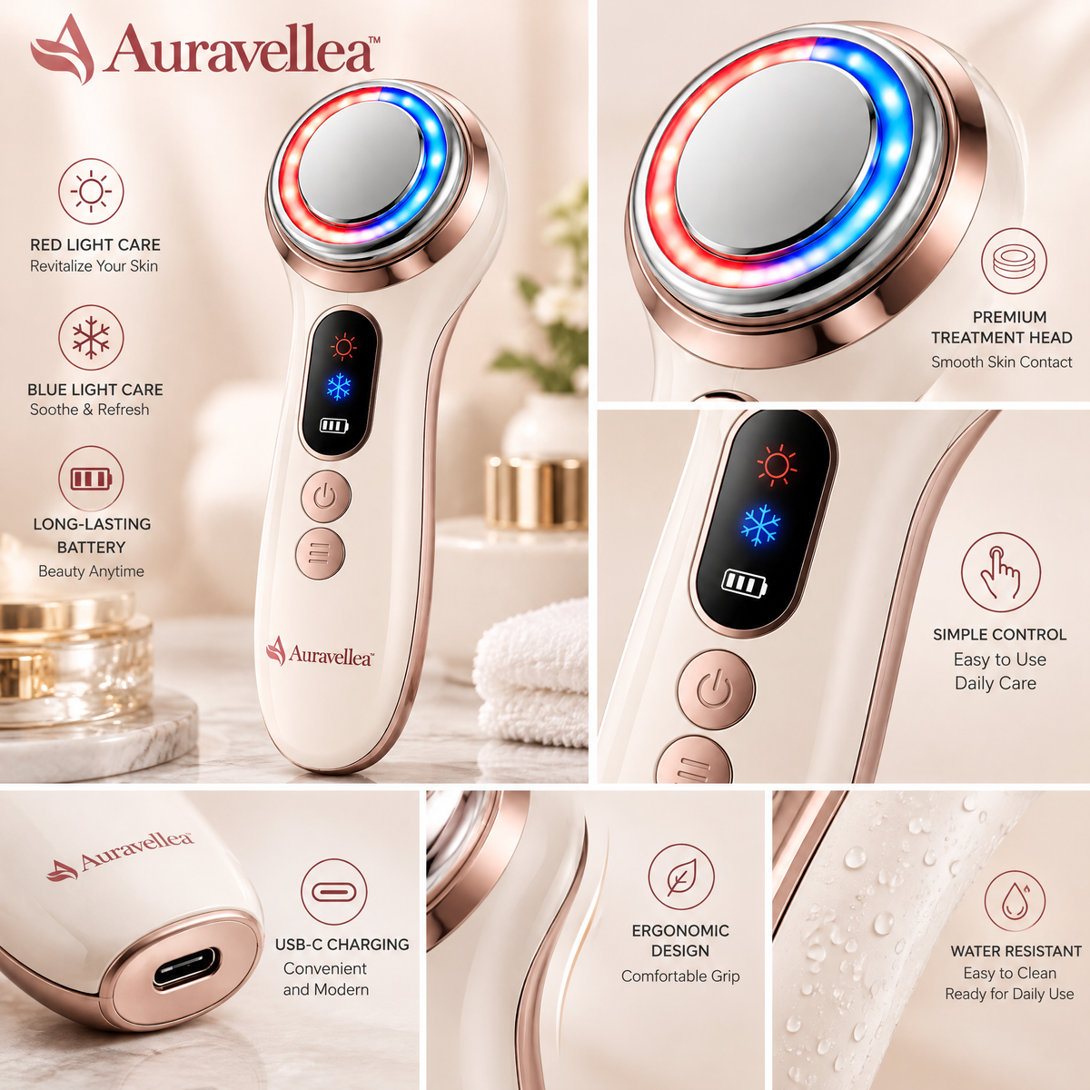 Auravellea™ Hot & Cold Facial Massager